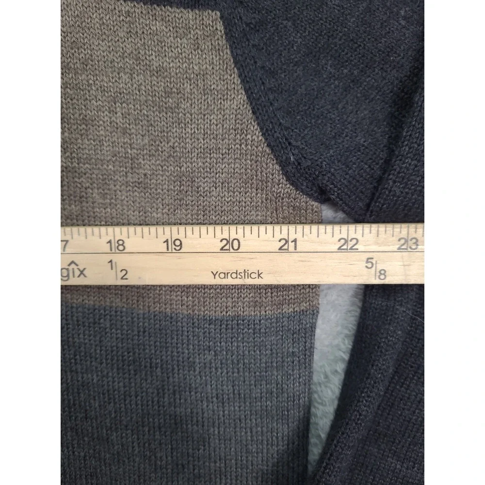 Alex Cannon Italian Yarn Wool 1/4 Zip Sweater‎ Mens Sz Med Brown Color Block
